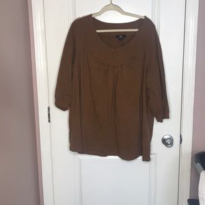 Ellos 3/4 Sleeve Camel Color Top